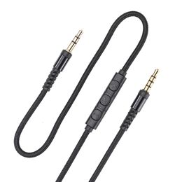 1.2m 3.5mm Male to Male Aux Audio Cable With Mic Volume Control For Mobile Phone Car Headphone Speaker Line Cord