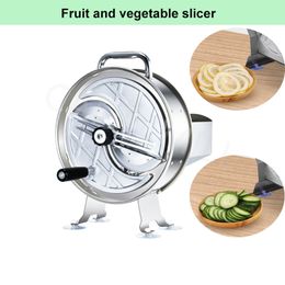 Commercial Manual Vegetable And Fruit Slicer Machine Stainless Steel Shredder Cutter Potato Lemon Slice Thickness Adjustable