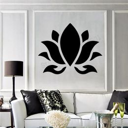 Wall Stickers Art Sticker Lotus Decoration Flower Buddhism Hinduism Yoga Room Removeable Poster Beauty Mural LY246Wall StickersWall