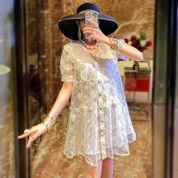 Women's Blouses & Shirts Summer Style Fashion Women Long Embroidery Floral Lace Tops Casual Party Blusa Femnina Tunic NS118Women's