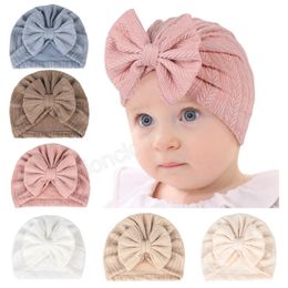 2022 Sping Caps & Hats Baby Hat With Bow Decoration Thread Knitting Beanie Turban Clothing Accessories