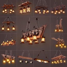 Pendant Lamps American Style Industrial Internet Cafe Bar Clothing Store Individual Creativity Country Boat Wooden DecorativePendant