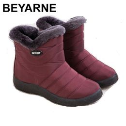 BEYARNENew winter women nonslip bottom shoes warm fur snow for winter to keep warm ankle boots Women Y200915