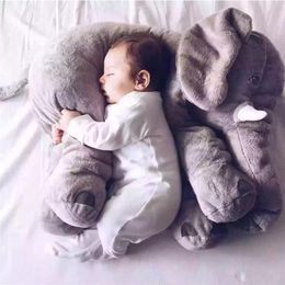 40cm/60cm/80cm Plush Elephant Doll Toy Kids Sleeping Back Cushion Cute Stuffed Elephant Baby Accompany Doll Christmas Gift LJ201126