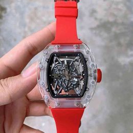 Watch Date Luxury Richardmill Mens Mechanical Wristwatch Business Leisure Rms35-02 Automatic Mechanical Crystal Case Red Tape