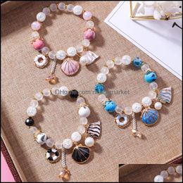 Bohemian Style Shell Charm Bracelet Colorf Bead Strand Bracelets Summer Beach Jewellery For Women Gift Drop Delivery 2021 28Yai