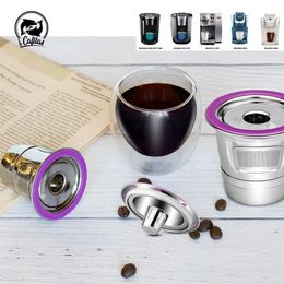 Stainless Steel Keurig Refillable coffee Capsule Reusable Kcup Philtre for 20 & 10 k cupfor Keurig machine 210326