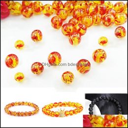 Other Loose Beads Jewellery 6/8/10Mm Natural Red Amber Onyx For Making Diy Round Stone Needlework Bracelet Crafts Wholesale Drop Delivery 2021