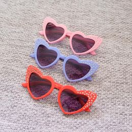 Fashion Kids Oval Heart Sunglasses Simple Candy Colours Frame With Dots Pure Colour Sun Glasses