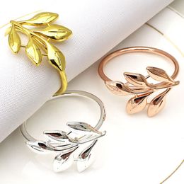 Gold Sliver Leaf Napkin Ring Wedding Table Decoration Napkins Buckle Napkin Holder TH0151