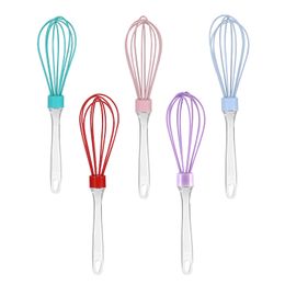 10 Inch Manual Silicone Egg Beater Kitchen Tools Handheld Kitchen Mixer Transparent Handle Household Baking Accessories