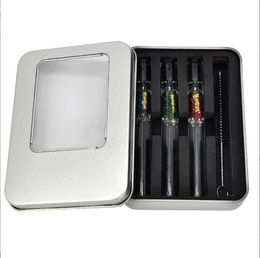 Manufacture Honeypuff Colour diamond hookahs smoke pipe portable set cleaning brush glass pipe metal cigarette box