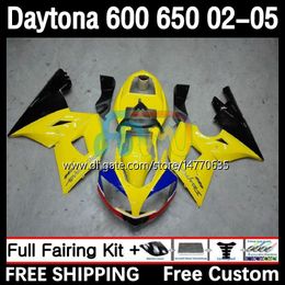 Frame Kit For Daytona 650 600 CC 02 03 04 05 Bodywork 7DH.19 Cowling Daytona 600 Daytona650 2002 2003 2004 2005 Body Daytona600 02-05 Motorcycle Fairing yellow black