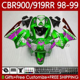 OEM Body For HONDA CBR900RR CBR919RR CBR 919RR 900RR Movistar green 98 99 Bodywork 127No.150 CBR919 CBR900 RR CBR 900 919 RR CC 1998 1999 900CC 919CC 1998-1999 Fairing Kit