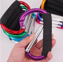 Large D-shape Aluminium Alloy Carabiner Quick-release Soft Handle Outdoor Camping Buckle Hook Keychain Clip DLH888