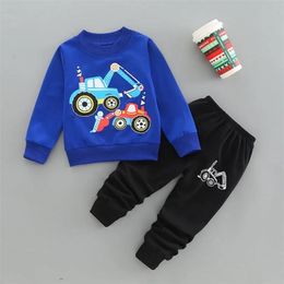 1-5 Years Spring Boy Clothing Set Casual Fashion Cartoon Active T-shirt+ Pant Kid Children Baby Toddler 220507