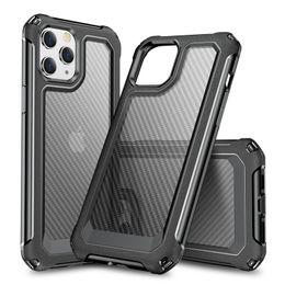 Carbon Fibre Armour Clear Military Cases Shockproof Acrylic Hard PC TPU Cover For iPhone 13 12 11 Pro Max 8 7 6 6S Plus XR XS Samsung S20 Ultra