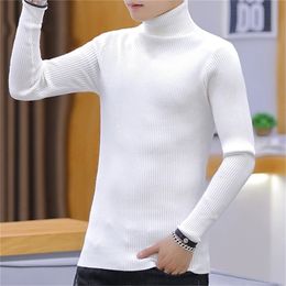 mens sweater pullover men pull men Casual Men Turtleneck Sweater Autumn Winter Sweaters Mens Slim Fit Knitted Pullovers LJ200916