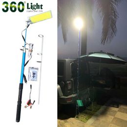 Portable Outdoor Tent Light Emergency Lamps Road Travel LED Explore Spotlight Ip65 Rechargeable Telescopic Fishing Rod Lantern