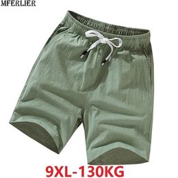 summer Men linen cotton shorts chinese style plus size big 6XL 7XL 8XL 9XL shorts casual men home Stretch shorts green Orange 48 T200512