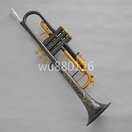 musical horns UK - Bb Trumpet Brass Black Nickel Gold Plated Musical Instrument B Flat Trumpet Horn Can Customizable Logo with Case Mouthpiece2619