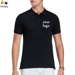 100% cotton mens shirt custom design men and women summer shortsleeved casual Polo shirt printing team advertising s 220609
