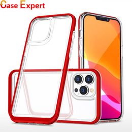 TPU PC Acrylic Transparent Shockproof Phone Cases Cover For iPhone XS XR 11 12 13 Pro Max Samsung S22 Ultra A02S A12 A22 A32 A42 A52 A72