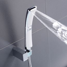 Hand Held Shower Head High Pressure Rain Shower Sprayer Set Water Saving Brushed Nickel