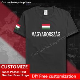 Hungary Hungarian Cotton T shirt Custom Jersey Fans DIY Name Number Brand High Street Fashion Hip Hop Loose Casual T shirt 220616