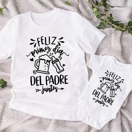 Happy Fathers Day Tshirts First Fathers Day Shirts Family Matching Outfits Dad and Baby Matching Shirt Bodysuit for bowrn 220531