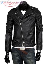 Aelegantmis 2022 New Pu Leather Jacket Men Zippers Biker Moto Jackets With Belt Male Autumn Winter Outfit Jackets y2k L220801