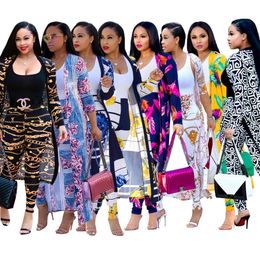 2 Piece Set African Print Elastic Bazin Baggy Pants Rock Style Dashiki SLeeve Famous Suit For Women Coat And Leggings