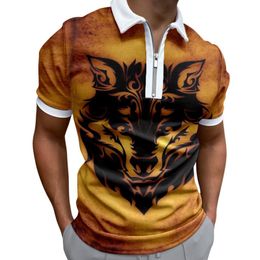 Men's T-Shirts Men's Casual Top Shirt 3D Print Zipper Turn Down Collar Fashion Loose Blouse Short Sleeve Tops Mens Cotton T Shirts PackM