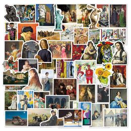 New Sexy 52PCS World Artist Work Oil Painting Aesthetic Stickers DIY Luggage Guitar Fridge Laptop Cool Graffiti Sticker Ins Kid Toy Decal