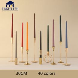 4PCS 30CM Colour Taper Candles for Wedding Decoration Birthday Festival Table Decor Long Stick Nordic Candles Set Pack of