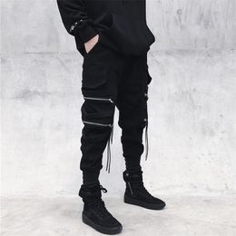 Men's Pants Cargo Hip Hop Streetwear Jogger Pant Fashion Trousers Multi Pocket Casual Joggers Sweatpants techwear 220826