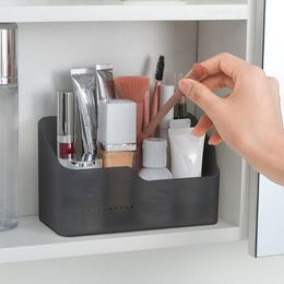 Ящики для хранения мусорные банки пластиковая организатор макияжа для ванной комнаты для ванной комнаты косметический организатор настольный компьютер
