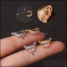 Dangle Chandelier Earrings Jewellery 1Pc Ear Piercing Zircon For Women Bling Creative Simple Mini Hoop Ears Cuff Earri Dhrwl