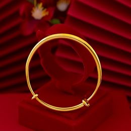 4mm Womens Bangle Classic 18k Yellow Gold Filled Wedding Party Women's Bracelet Dia 60mm Vintage Style Fashion Jewelry