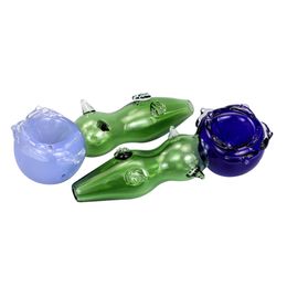 Rose Flower Shape smoking Pipes Glass Somking Accessories Pipe Portable Dab Rigs