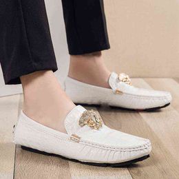 HBP Dres Shoe Brand Casual Shoe High Quality Men Leather Snake Pea Spring Summer Ladie Moccasin Loafer 220723