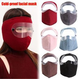 Motorcycle Helmets 1PC Cycling Warm Face Mask Windproof Anti Dust Fog Ski Breathable Fleece Shield High Definition Goggle Hood Head Cove