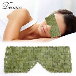 Natural Jade Face Mask Hot or Cold Therapy Sleeping Relief Eye Cover Beauty Massage Tools Cooling Massager220429