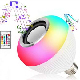 E27 RGB Bluetooth Speaker LED Bulb decor Party Decoration Light Music Playing Dimmable Wireless Led Lamp with 24 Keys Remote Control