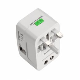 2 USB Port Universal Adapter All In One EU UK US AU Conversion Plug Travel AC Power Converter Electrical Socket