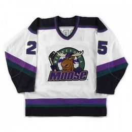 CeUf 1994-95 Manitoba Moose 25 Stephane Morin Ice Hockey Jersey Mens Stitched Custom any Number and name Jerseys
