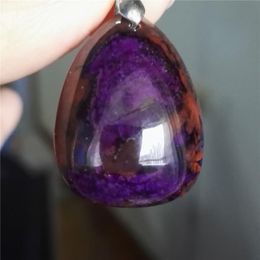 Pendant Necklaces Genuine South African Purple Natural Stone Women Female Water Drop Bead Sugilite 30x22x11mmPendant NecklacesPendant