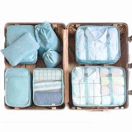 7 pcs/set Travel Storage Bags Home Zipper Digital Data Cable Organizer For Clothing Shoe Luggage Packing Cube Suitcase Tidy Pouch J220708