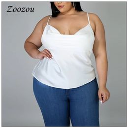 Summer Women Silky Cami Top Plus Size 4XL Sleeveless Camisole Top Female Solid Colour Casual Loose Cami Tops Underwear Custom 210401