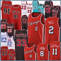 Scottie 33 Pippen Jersey Dennis 91 Rodman Lonzo 2 Ball Demar 11 DeRozan Zach 8 LaVine Derrick 1 Rose Basketball Jerseys 00